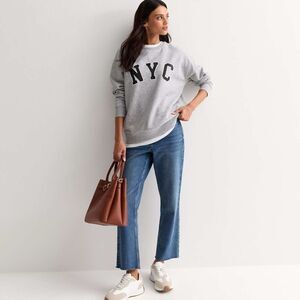 Vintage NYC Crewneck Gray Sweatshirt, Size Small